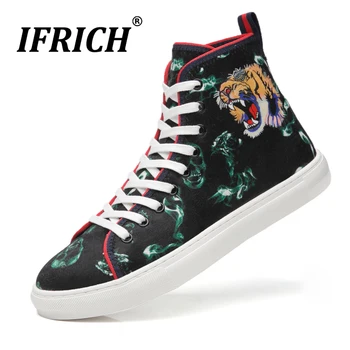 

Autumn New Young Casual Men Shoes Luxury Brand Shoes for Man Popular High Top Men Sneakers Cotton Fabric Fashion Shoes 2019 Men