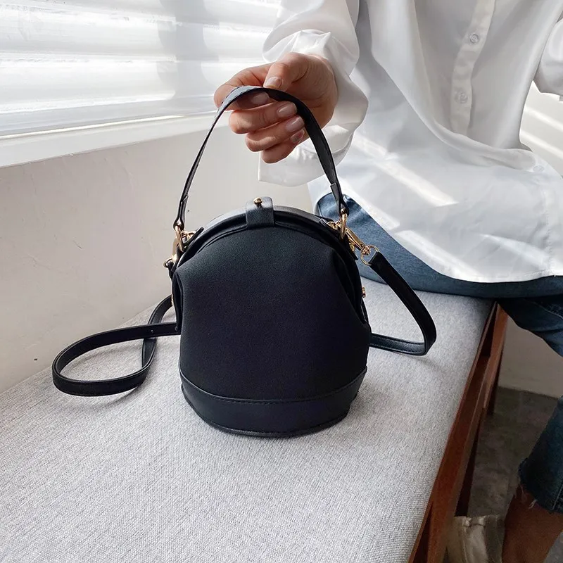 

Shoulder Bag Female Fashion Small Bucket Bag Classic Pu High Quality Messenger Bag Female Retro Temperament