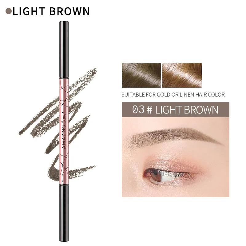 Light Brown Водостойкий карандаш для бровей, натуральный, стойкий, ультра тонкий, 1,5 мм, для бровей, ТИНТ, косметика, коричневый цвет, брови, макияж - Цвет: Light Brown