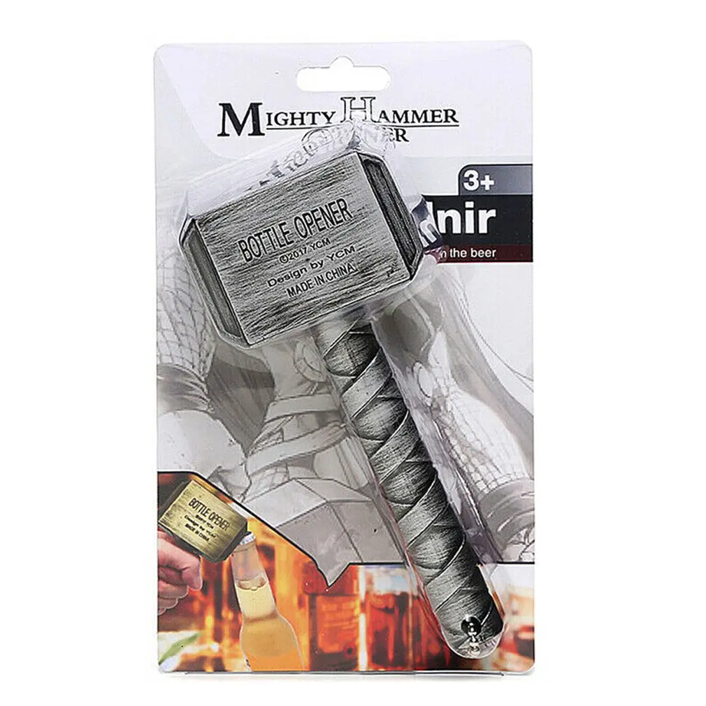 

Beer Opener Avengers Creative Quake Hammer Opener With Magnet Fridge Sticker ABS Metal Hammer Opener