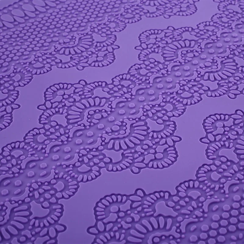 Flower Silicone Lace Mold Cake Border Decoration Tools Fondant Cake 3D Mold Food Grade Silicone Mat Cake Tools