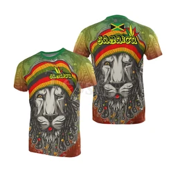 Tessffel Jamaica Lion Emblem Summer New Fashion 3D Print Tops Tee Tshirt Men Women Short Sleeve T shirt Streetwear Style-14