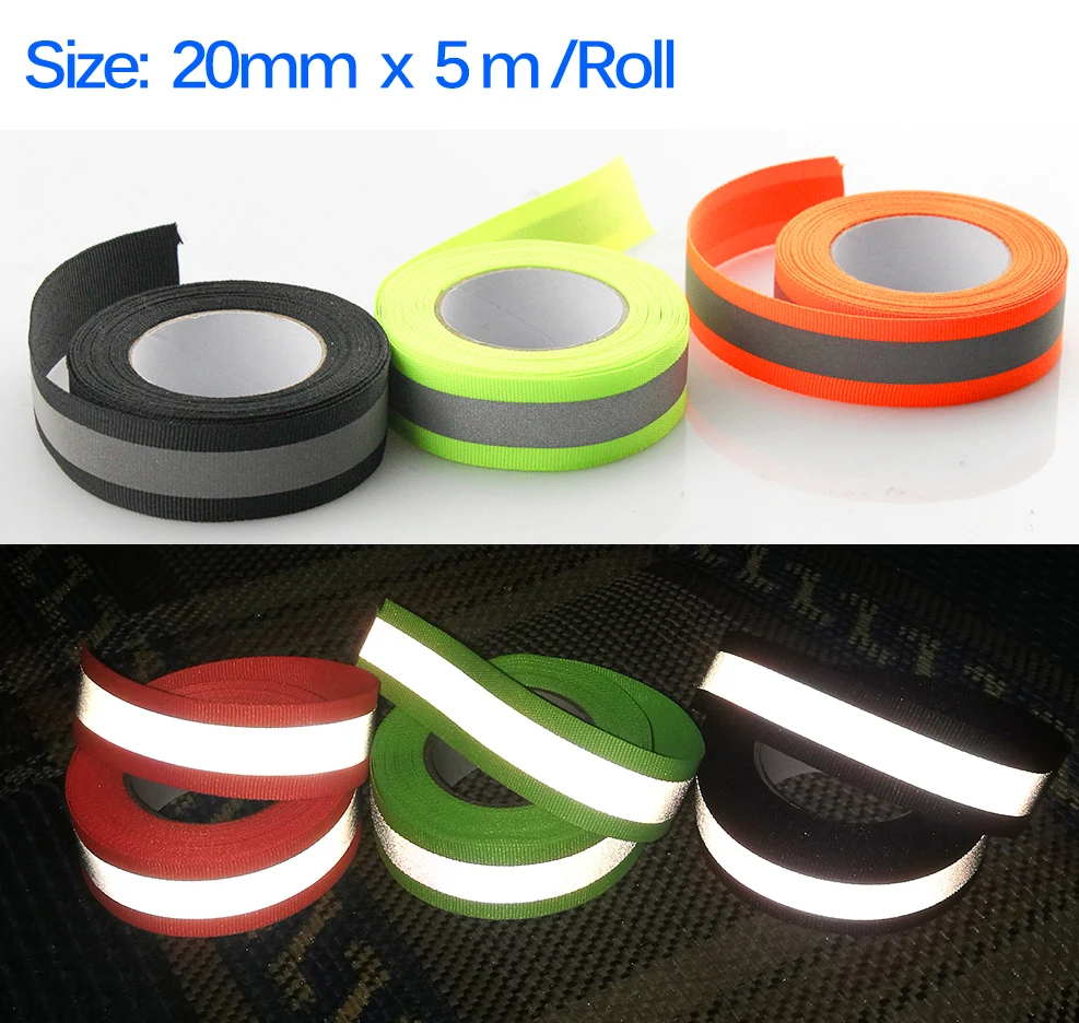 Reflective Fabric Tape Highlight Reflective Webbing Ribbon 20mm*10mm(W) Sew On (10 meters/lot)