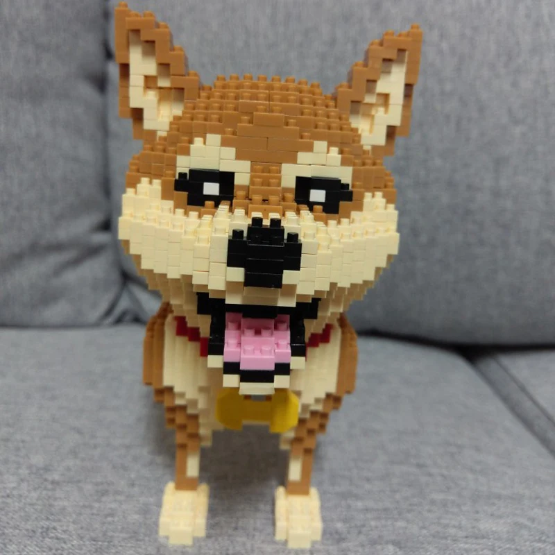 Babu 8805 Шиба порода собака коричневый животное 3D модель 1850 шт DIY Алмаз Мини Строительные маленькие блоки кирпичная игрушка для детей без коробки