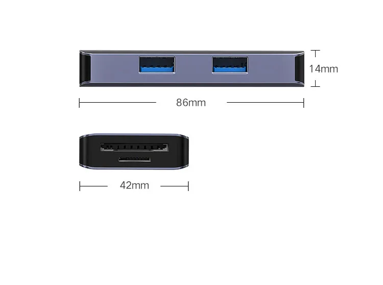 4-в-1 кард-ридер USB 3,0/SD/TF/CF/кард-ридер многофункциональная карта адаптера для Камера мобильного телефона серый