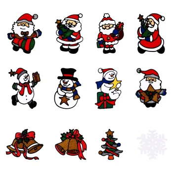 

12pcs Christmas Window Sticker Holiday Decal Clings Decoration Gel Window Decal