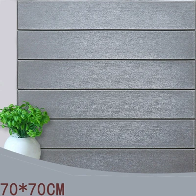 70*70 Средиземноморский Винтаж 3D деревянные полосы настенные наклейки DIY пенопластовая самоклеющаяся гостиная спальня домашний декор обои - Цвет: 70X70CM