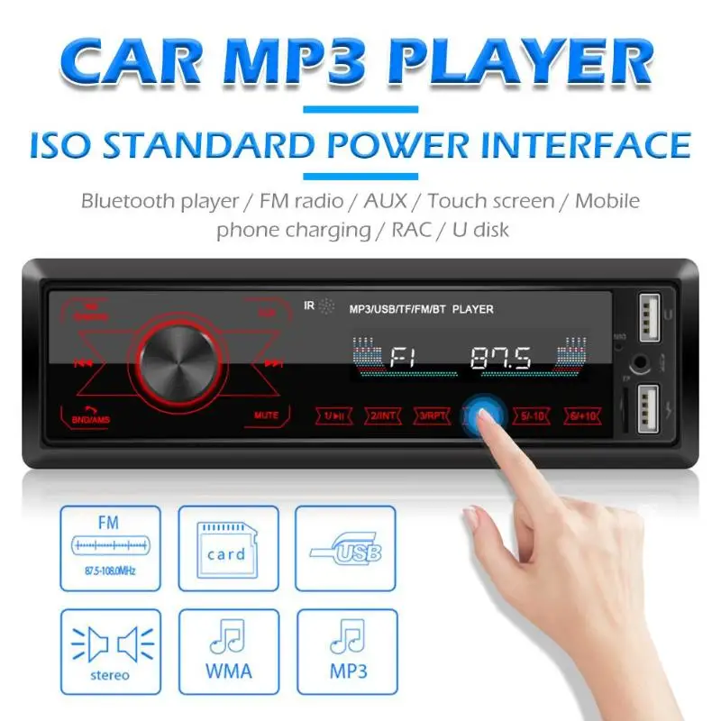 Горячая Распродажа автомагнитола изящного дизайна M10 1DIN автомобильный