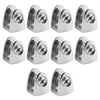 

10pcs Home Zinc Alloy 8 To 10mm Adjustable Anti Corrosion Smooth Handrails Corner Bracket Hardware Balustrade Glass Clamp