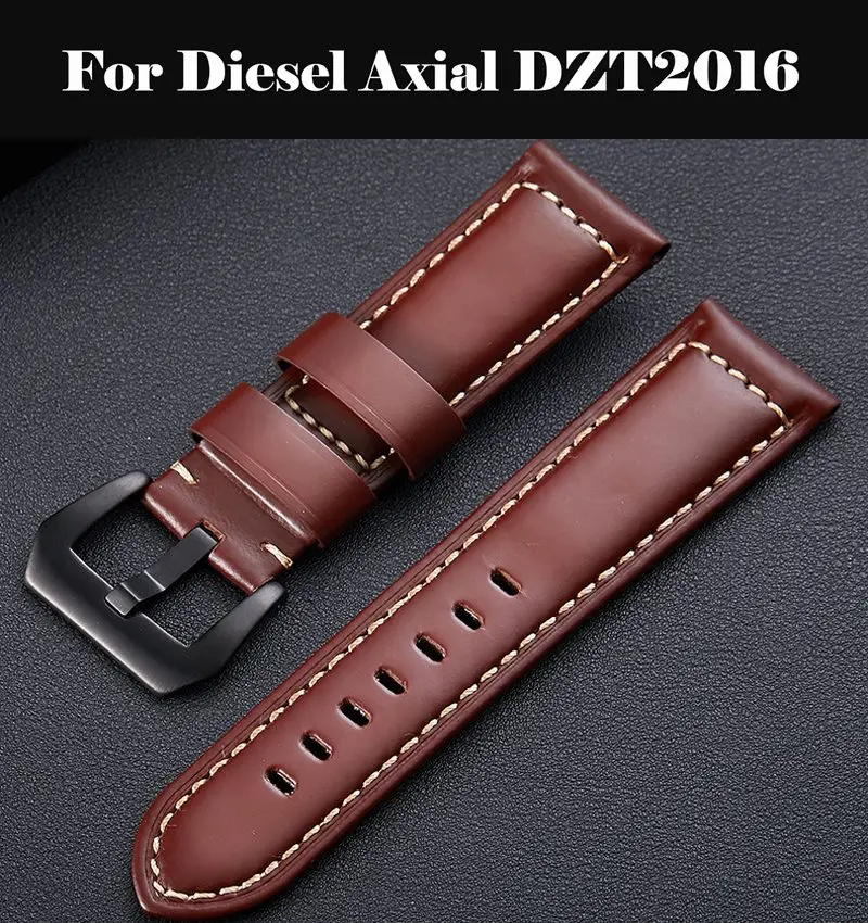 

Watchband 18mm 20mm 22mm 24mm Soft Calf Genuine Leather Watch Strap Alligator Grain Watch Band For Diesel Axial DZT2016