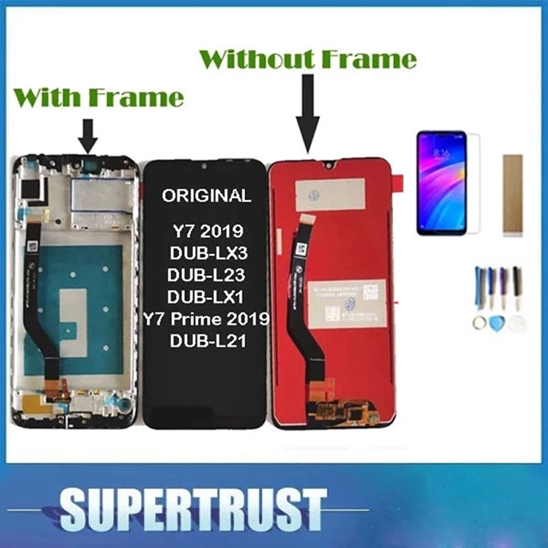 Cena Z bez ramki oryginalny dla Huawei Y7 2019 DUB LX3 DUB L23 DUB LX1 Y7 Prime 2019 wyświetlacz LCD czujnik ekranu dotykowego z zestawami