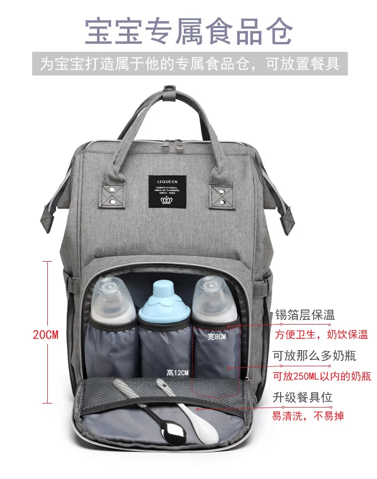 Детские пеленки сумка с USB интерфейсом большой емкости водонепроницаемый подгузник сумка наборы Мумия Материнство путешествия рюкзак кормящих сумки