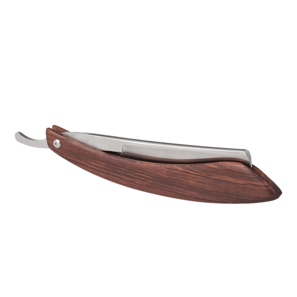 

Manual Shaver Professional Straight Edge Stainless Steel Sharp Barber Razor Folding Shaving Beard Cutter holder Wooden Handle