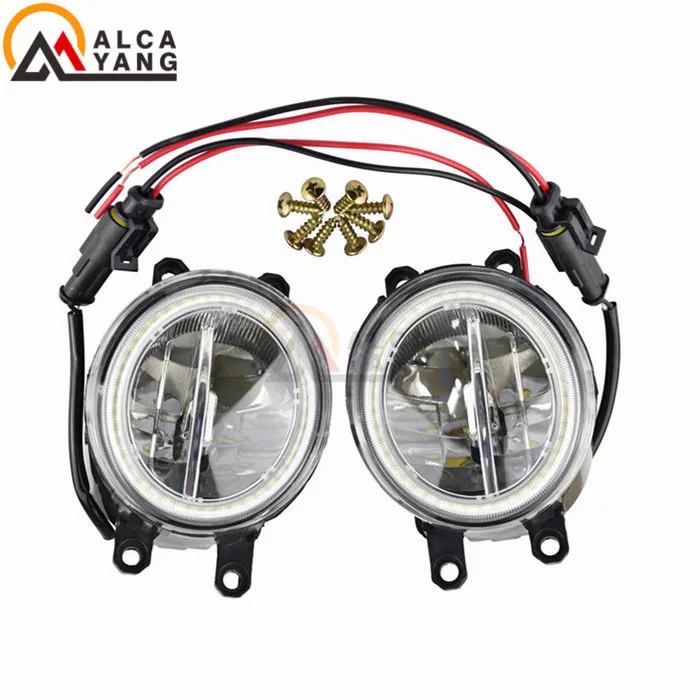 

For Toyota Corolla 2007-2015 Car 4000LM LED Bulb Fog Light + Angel Eye Daytime Running Lamp DRL H11 12V 2 Pieces
