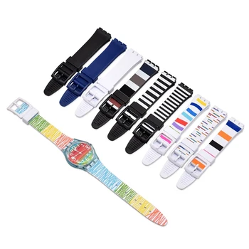

BALIGHT Watch accessories for Swatch Strap Silicone Waterproof Watchband 16mm 17mm 19mm Watch Replacement Belts