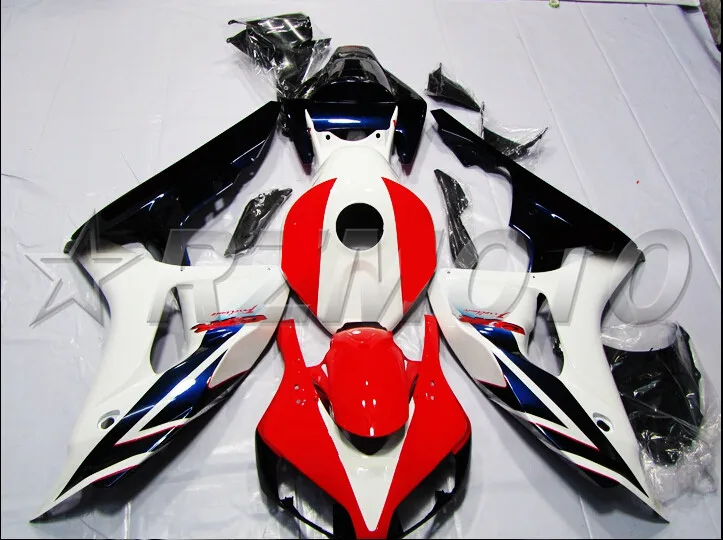 Топ литья под давлением ABS Полный комплект обтекателя Подходит для Honda CBR1000RR 06 07 2006 2007 1000RR Обтекатели набор красный синий белый хороший