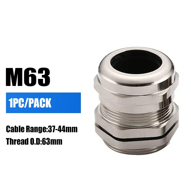 1PCS M63 Waterproof Nickel Plated Brass Cable Gland Connector IP68 37-44mm