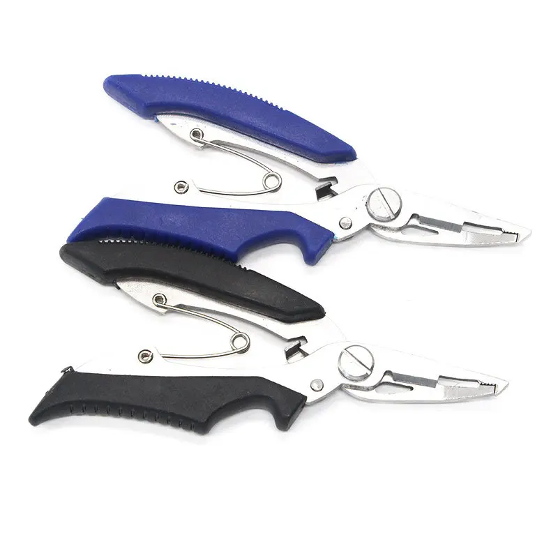 

New Blue Stainless Steel Forceps 13 Cm 52G Black And White with Pattern Multi-functional Small Pliers Fishing Scissors