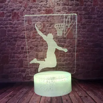 

Funny 3D Illusion LED Nightlight Colorful Changing Sleeping Light Basketball Slam Dunk DNKABILITY Sport Model Toys