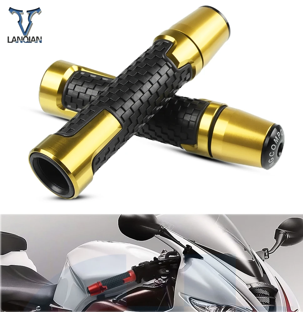

7/8'' Motorcycle Anti-Skid Handle Grips With Handle Grip End CNC 22mm For virago 535 honda cr 250 africa twin 750 cbf 600 cb1300