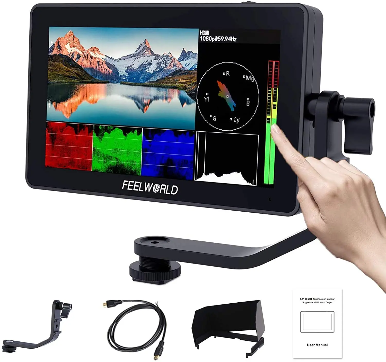 FEELWORLD F6 PLUS 4K Monitor 5.5 Inch on Camera DSLR 3D LUT Touch Screen IPS FHD 1920x1080 Video 4K HDMI Field Monitor dslr