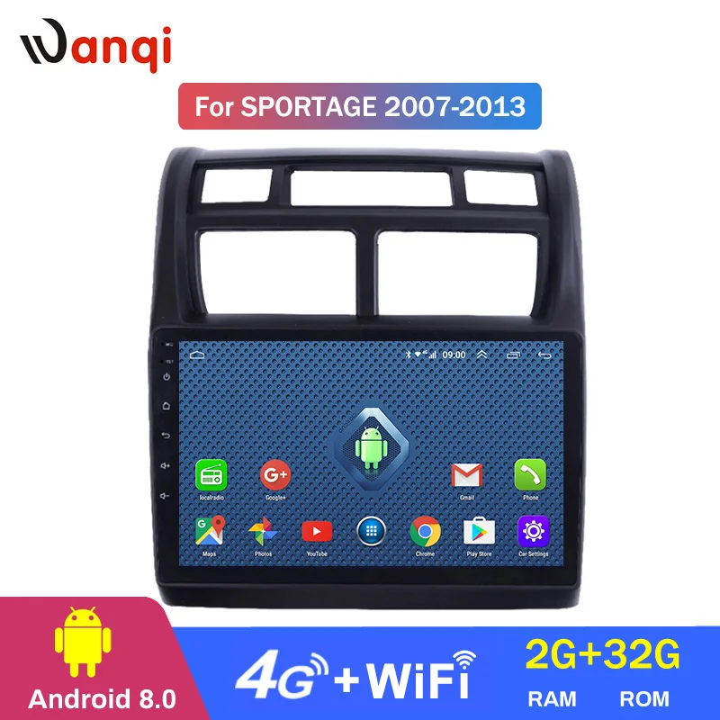 

Android 8.0 2+32G 4G 3G WIFI netcom 9 inch For KIA Sportage 2007-2013 built-in radio gps support steering wheel bottons control