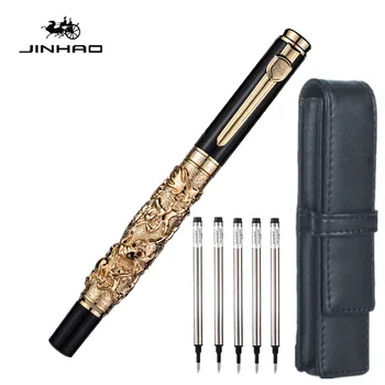 

Jinhao Dragon Ballpoint Pen High Quality Metal Ball Point Pen 0.7mm Nib Supplies Stationery Caneta Gift