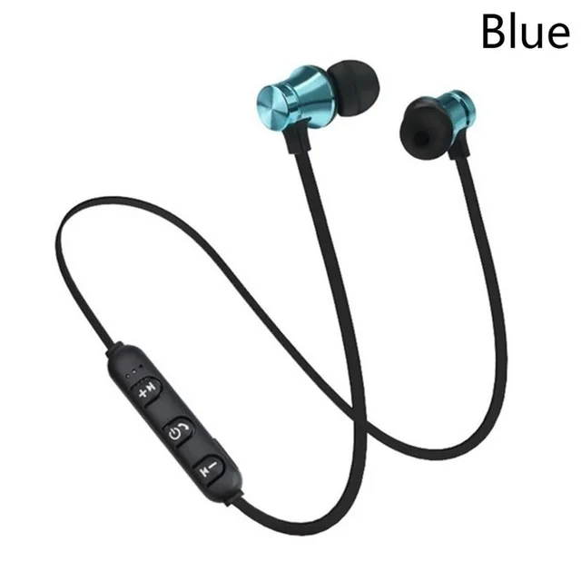 Магнитные Bluetooth наушники беспроводные наушники-вкладыши с микрофоном спортивные bluetooth-гарнитура Блютуз-наушник для IPhone 7 samsung - Цвет: Blue