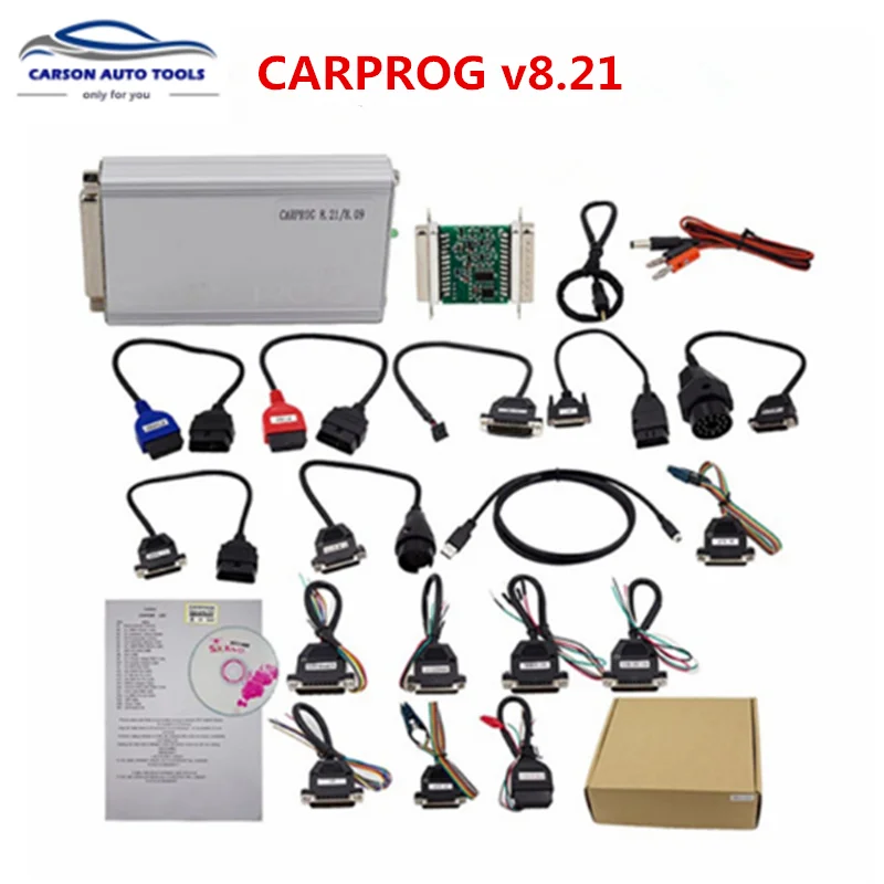 

Best Quality Carprog V8.21 Online Version Car Prog with keygen ECU Chip Tunning Repair Tool with All 21 Adapters Diagnostic Tool