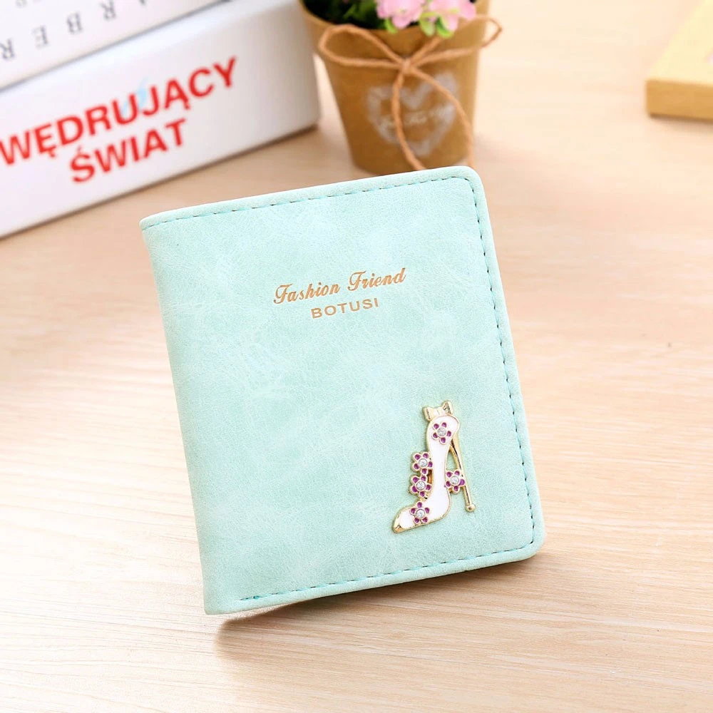 Women Wallet Small Leather Female Short High Heel Pattern Handbag Wallets Purse Card Clutch Carteira Slim Portefeuille Femme 814