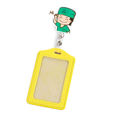 New Retractable Pull Badge Reels Nurse Doctors ID Name Tag With Card Holder Cartoon Plastic Badge Holder Reel Chest card - Цвет: 13
