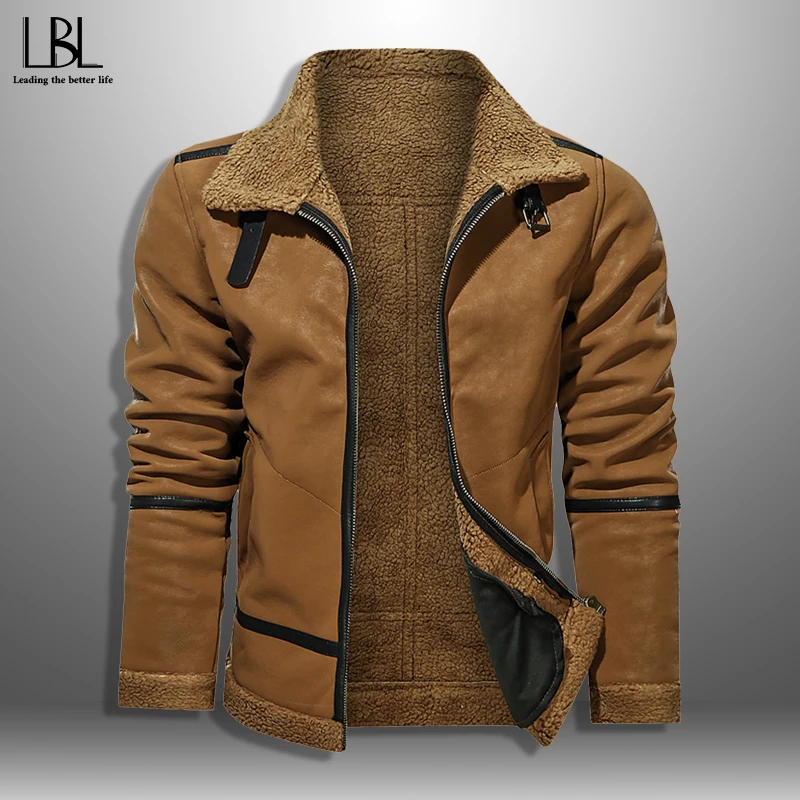 PU Jacket Men Slim Faux Leather Mens Classic Moto Biker 2020 New-Arrived Winter Male Basic Coat Outerwear | Мужская одежда