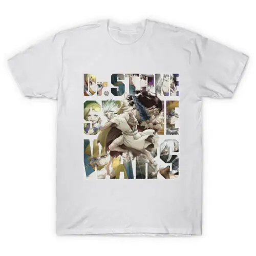 Dr Stone Stone War Tra Senku Taiju Tsukasa Gen Chrome White T-Shirt