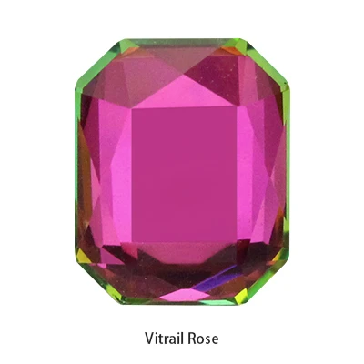 20pcs Rectangle Shape Glue On Nails Rhinestones Flatback Glass Strass Crystals Stones Nail Art Decoration Accessories Vitrail Rose