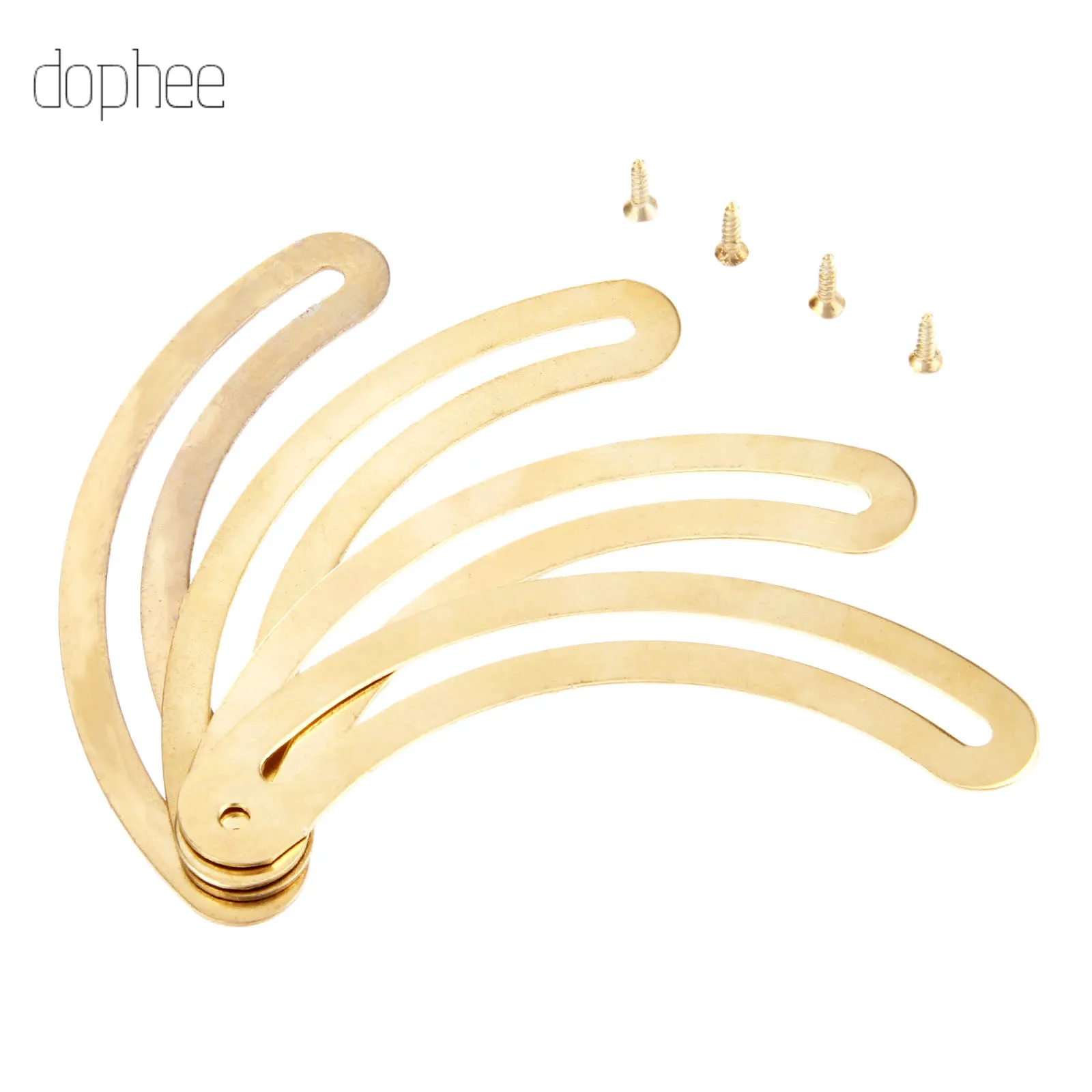 dophee 4pcs Recurved Hinges Gold  95*15mm Kitchen Cabinet Door Hinges Accessories Vintage Jewellery Box Furniture Hardware