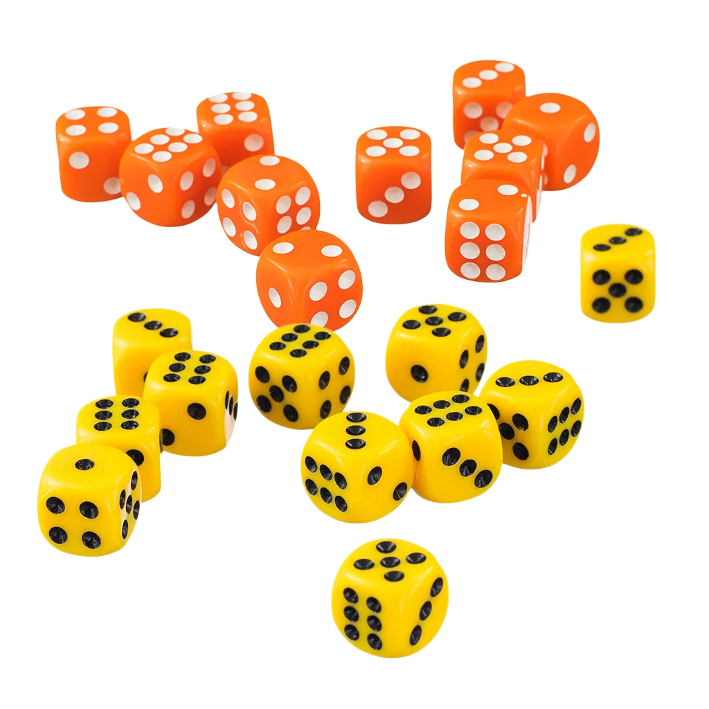 100 штук 12 мм шестисторонние D6 Spot Dice игры для подземелий и драконов RPG