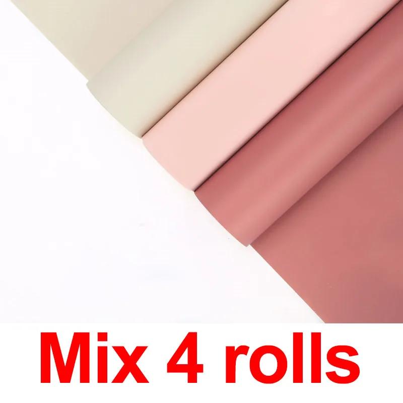 Mix 4rolls 58cm*15yards/roll Original Flower Wrapping Paper Solid Color Matte Gift Floral Packaging Material - Цвет: Mix 4rolls