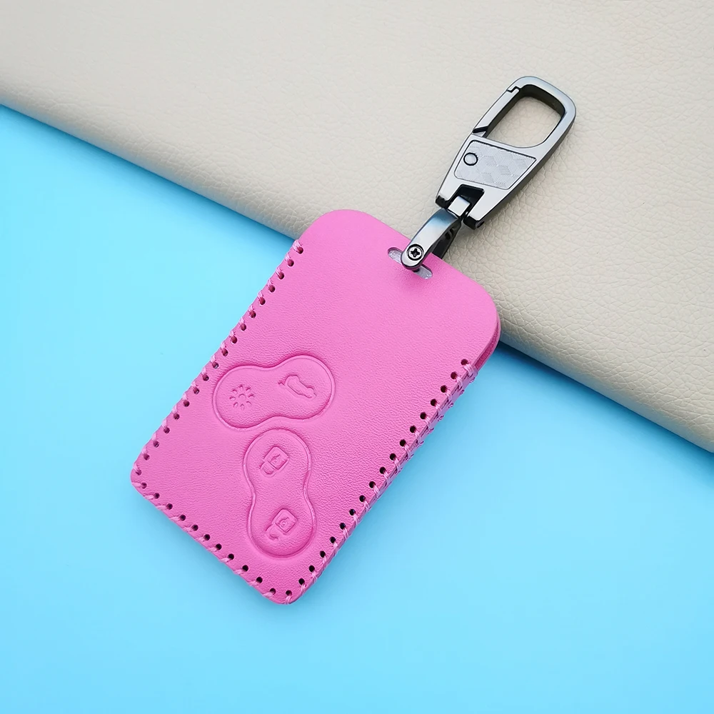 Высококачественный кожаный чехол для автомобильного ключа защитный Renault Clio Logan