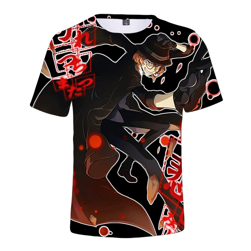 Аниме Bungou бродячие собаки Сезон 3 футболка для женщин и мужчин хип-хоп футболка Летняя футболка с коротким рукавом Atsushi Dazai Chuya 3D одежда