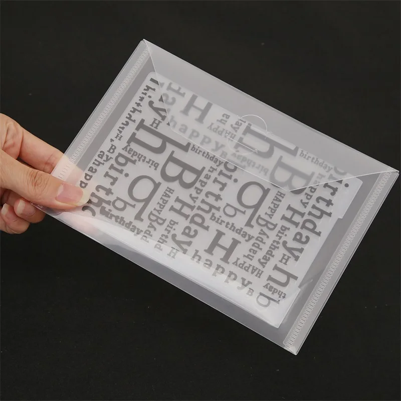 10pcs/set Plastic Folder Bag For Storage Cutting Dies Hot Foil Plates Clear Stamps Embossing Folders Organizer Holders Bags