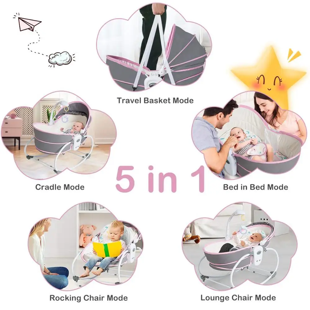 5 in 1 baby cradle