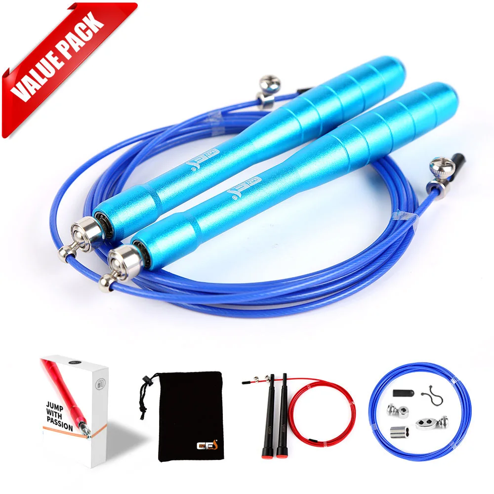 Mornex 2-Pack Jump Rope-Anti Slip Handles-Adjustable-Built-in 360/°Rotating Ball Bearing Crossfit,MMA,Boxing,Exercise.