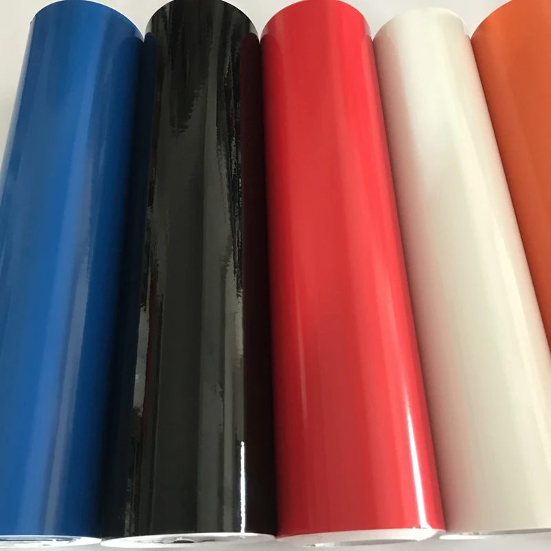9 Colors 5/10/15/20/30X1.52M Glossy Black Vinyl Wrap Car Wraps With Air Bubble Free Shiny Red Vinyl Gloss White Wrapping Film