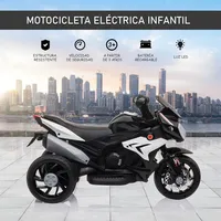 Moto Eléctrica Infantil HOMCOM 3 Ruedas con Luces, Música y Bocina 3