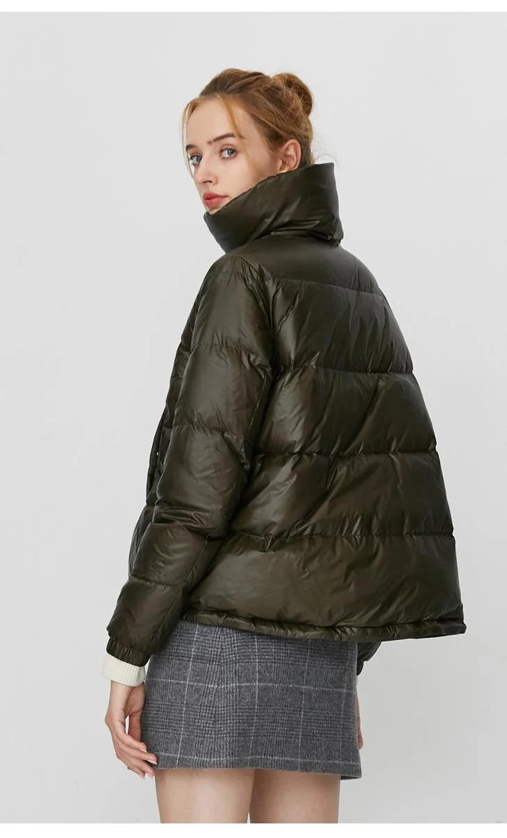 Отборный женский свободный крой чистый цвет короткий пуховик S | 419412545