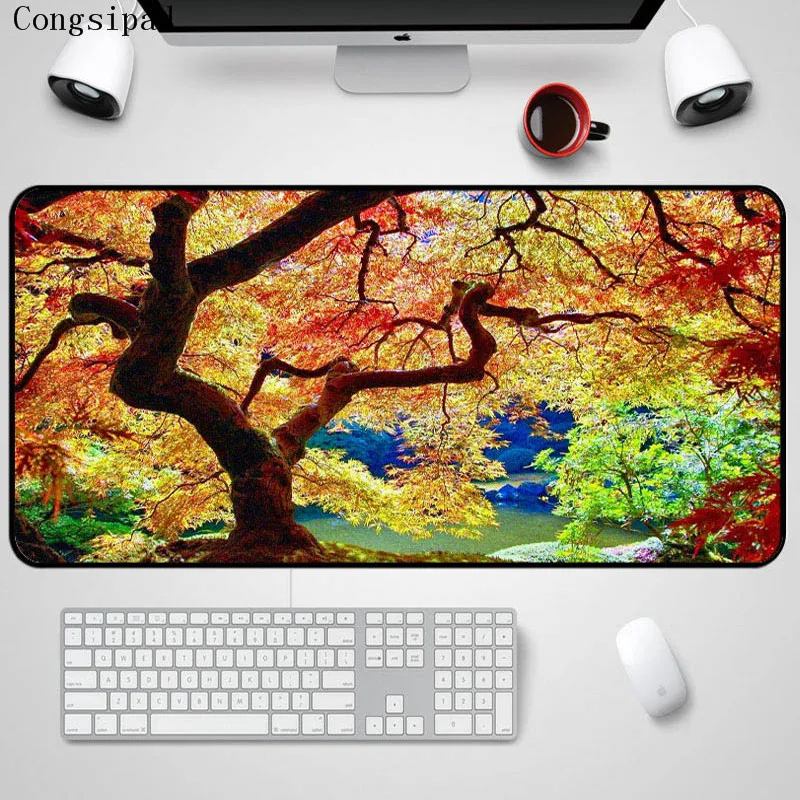 Congsipad коврик для мыши с рисунком дерева, четыре сезона, пейзаж, размер 300x800, игровой коврик для мыши, сделай сам, компьютер, ноутбук, резиновый коврик для мыши - Цвет: 250x290x2mm