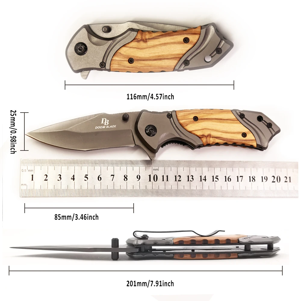 Складной нож карманный резец 57HRC высокой твердости для кемпинга скалолазания