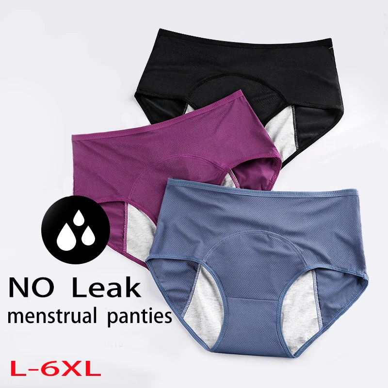 

Menstrual Panties Leak Proof Women's Physiological Underwear Waterproof Plus Size Cotton High Waist Warm Female Briefs