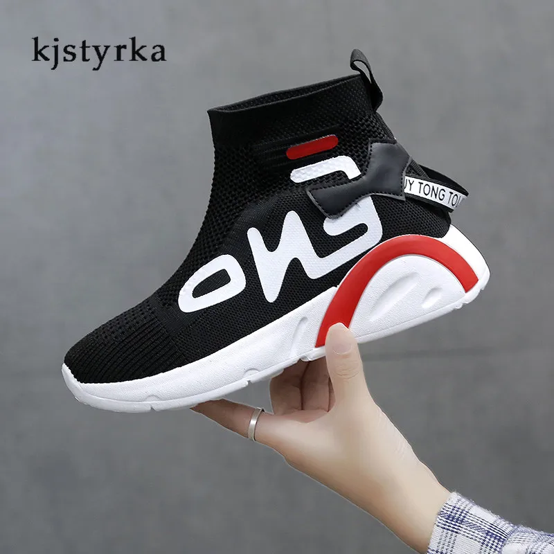 Kjstyrka/ г. стиль, zapatos mujer, брендовые высокие топы из сетчатого материала, женские нескользящие разноцветные корзины