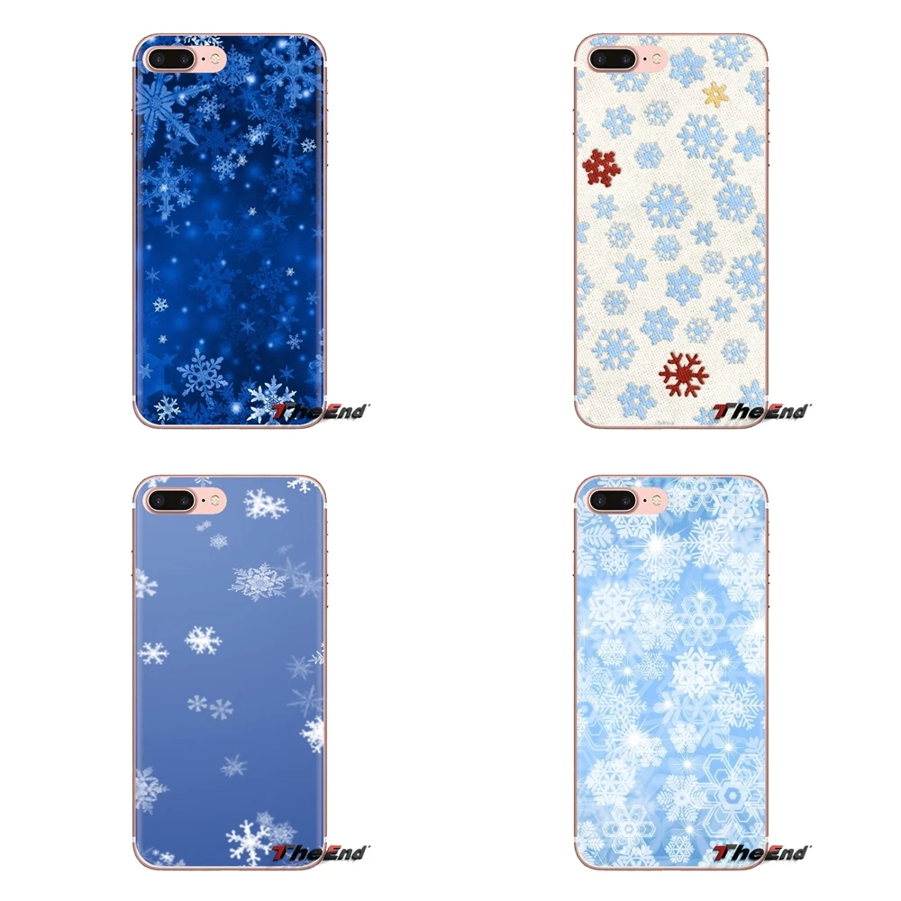 Soft Transparent Cases Covers For Samsung Galaxy S3 S4 S5 Mini S6 S7 Edge S8 S9 S10 Plus Note 3 4 5 8 9 Textures Snowflake |